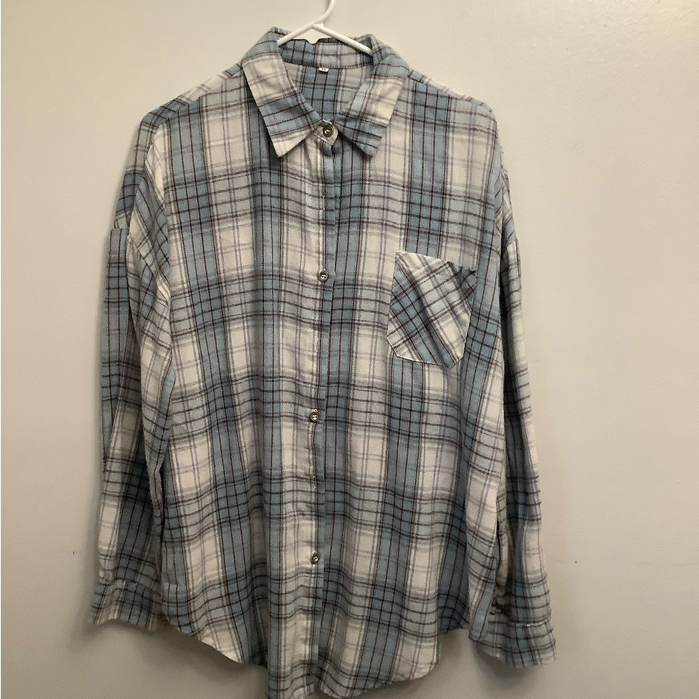 Women’s Blue Plaid Shirt